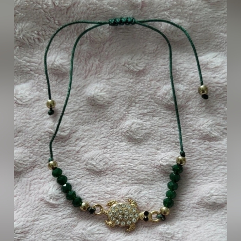 Turtle Green/Gold Adjustable Bracelet NWOT